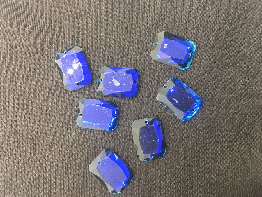 Blue Rectangular Resin Stones