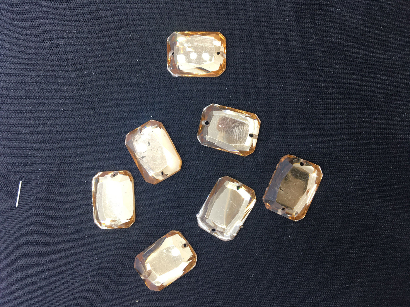 Light Gold Rectangular Resin Stones