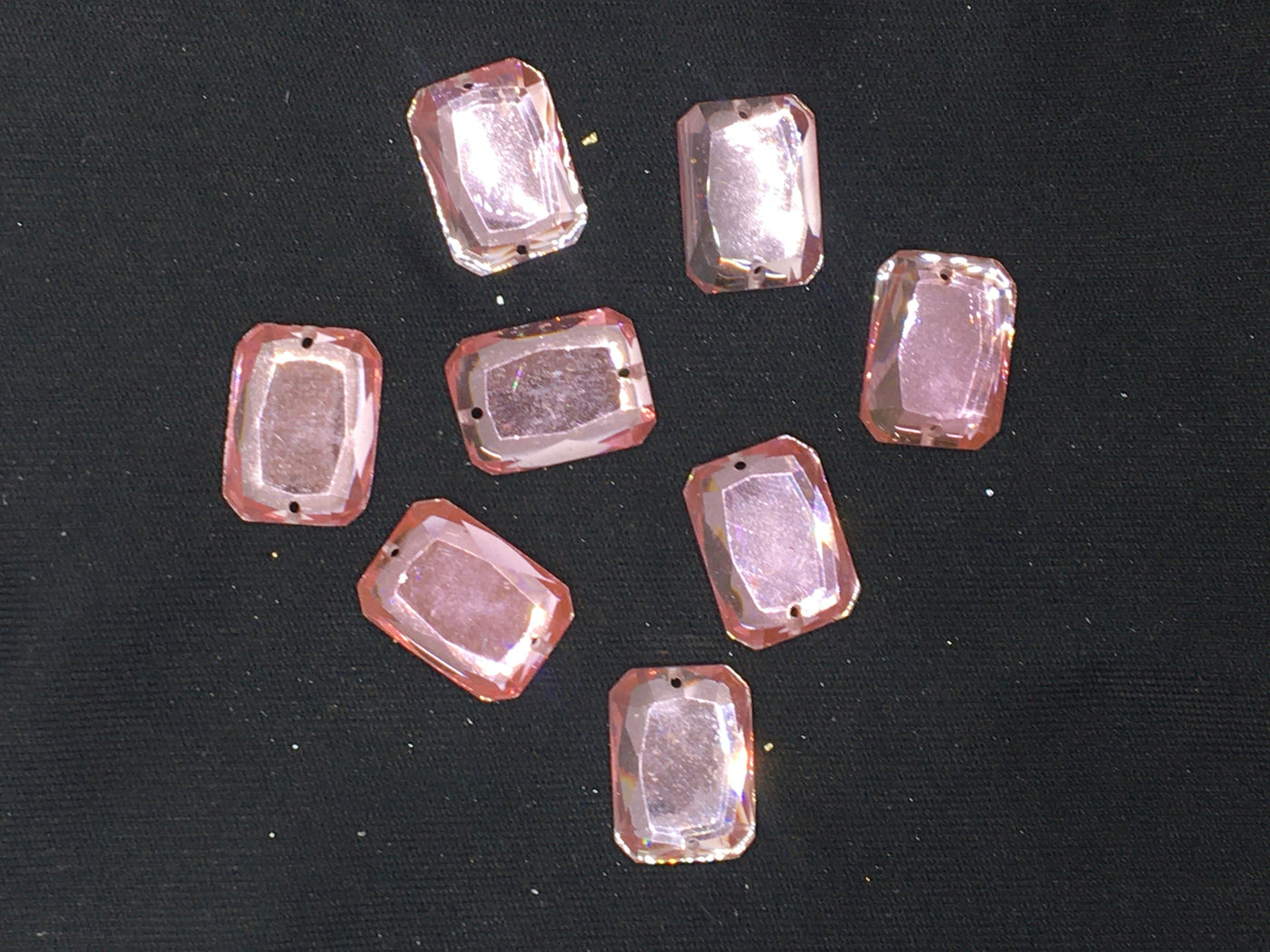Pink Rectangular Resin Stones