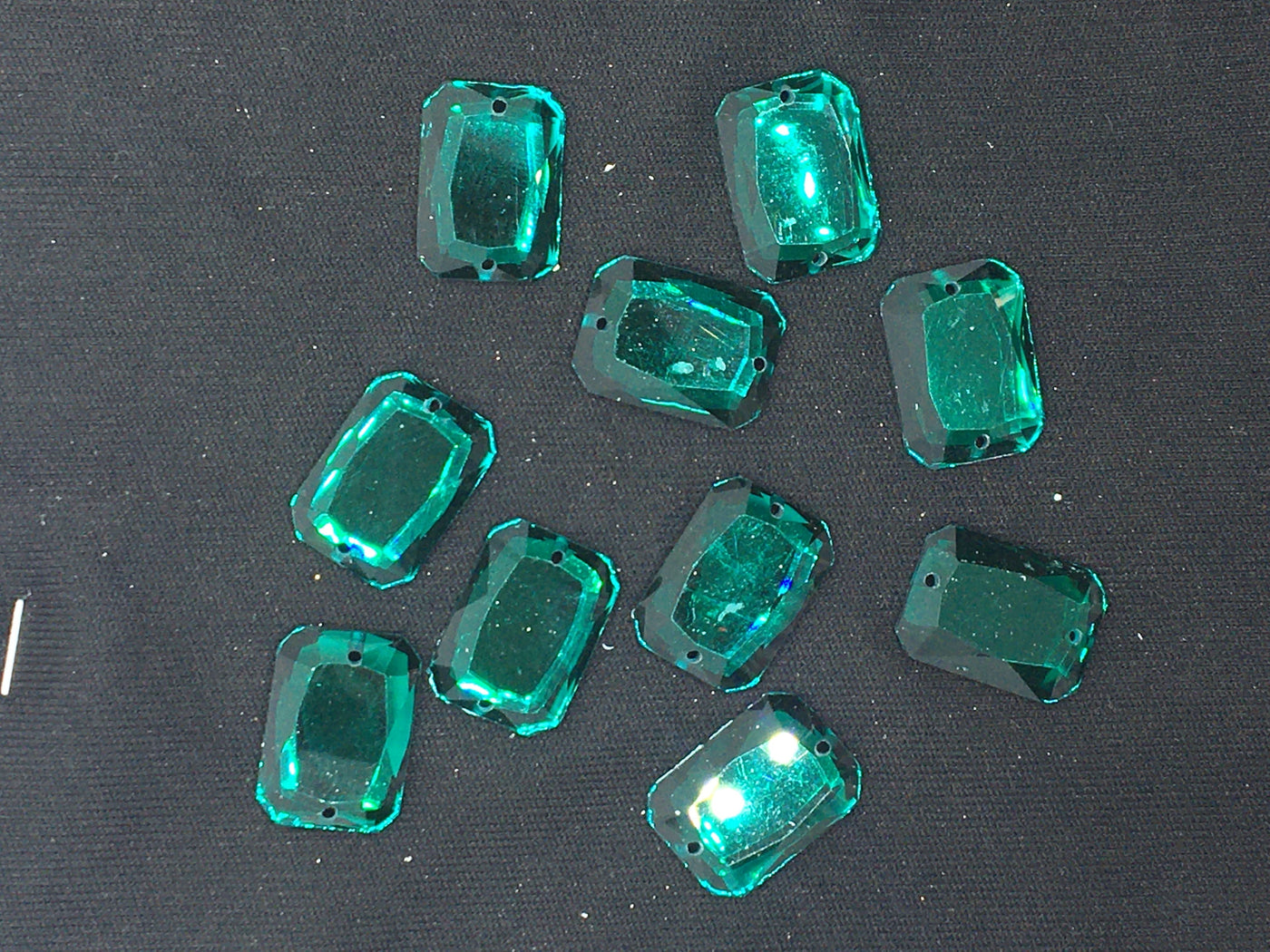 Dark Green Rectangular Resin Stones