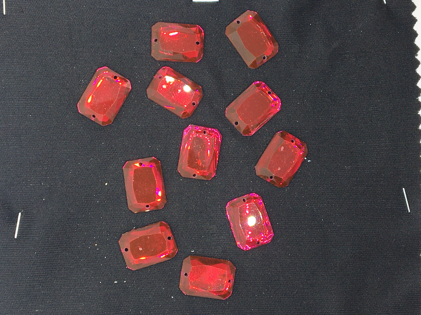 Red Rectangular Resin Stones
