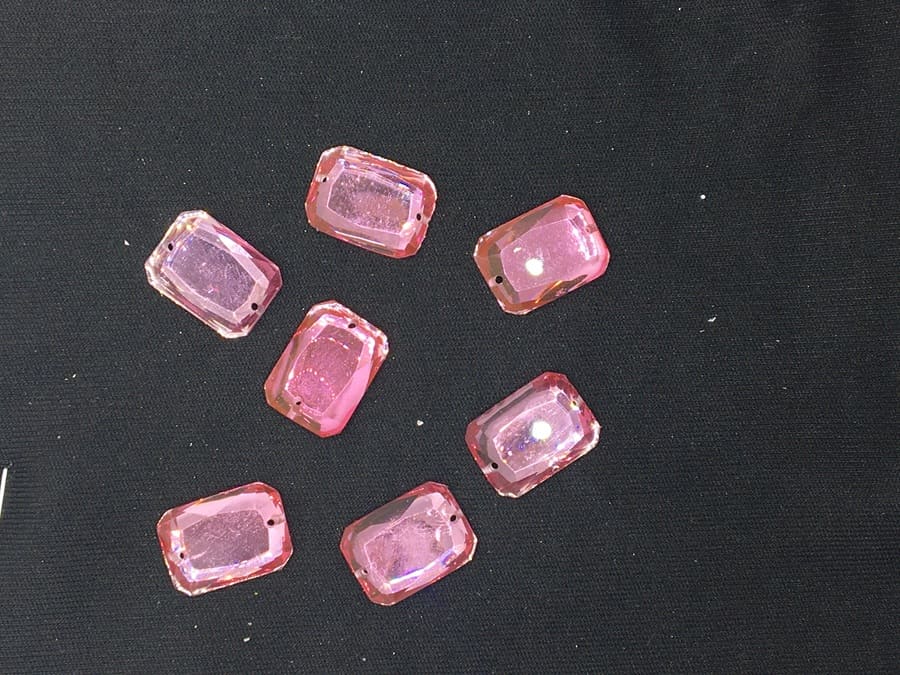 Light Pink Rectangular Resin Stones