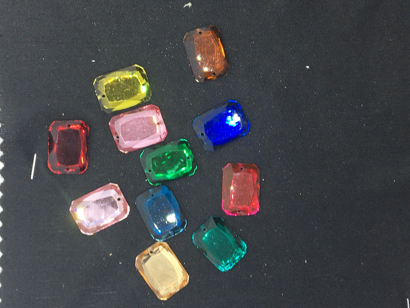 Multicolour Rectangular Resin Stones