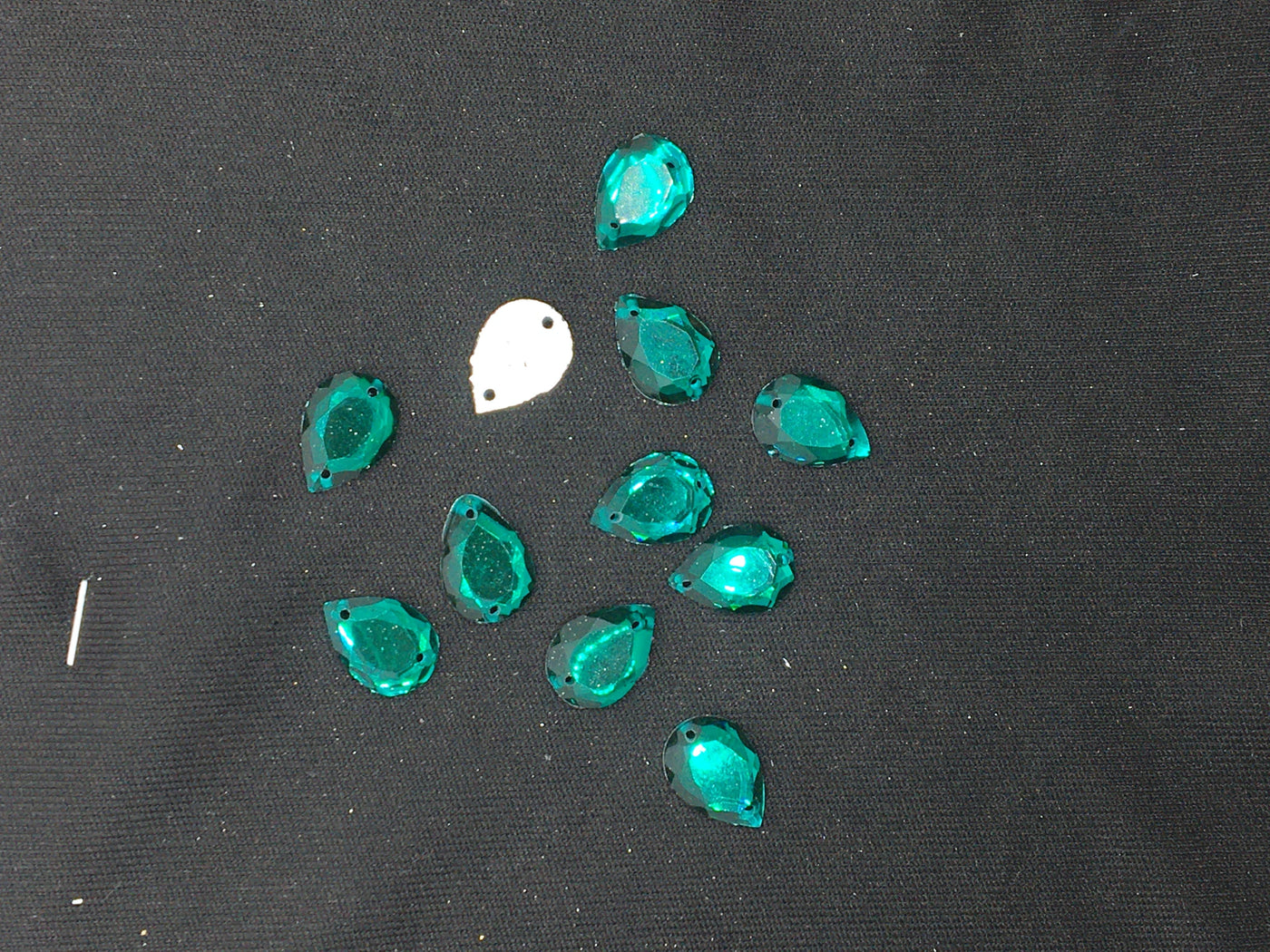 Deep Green Drop Resin Stones