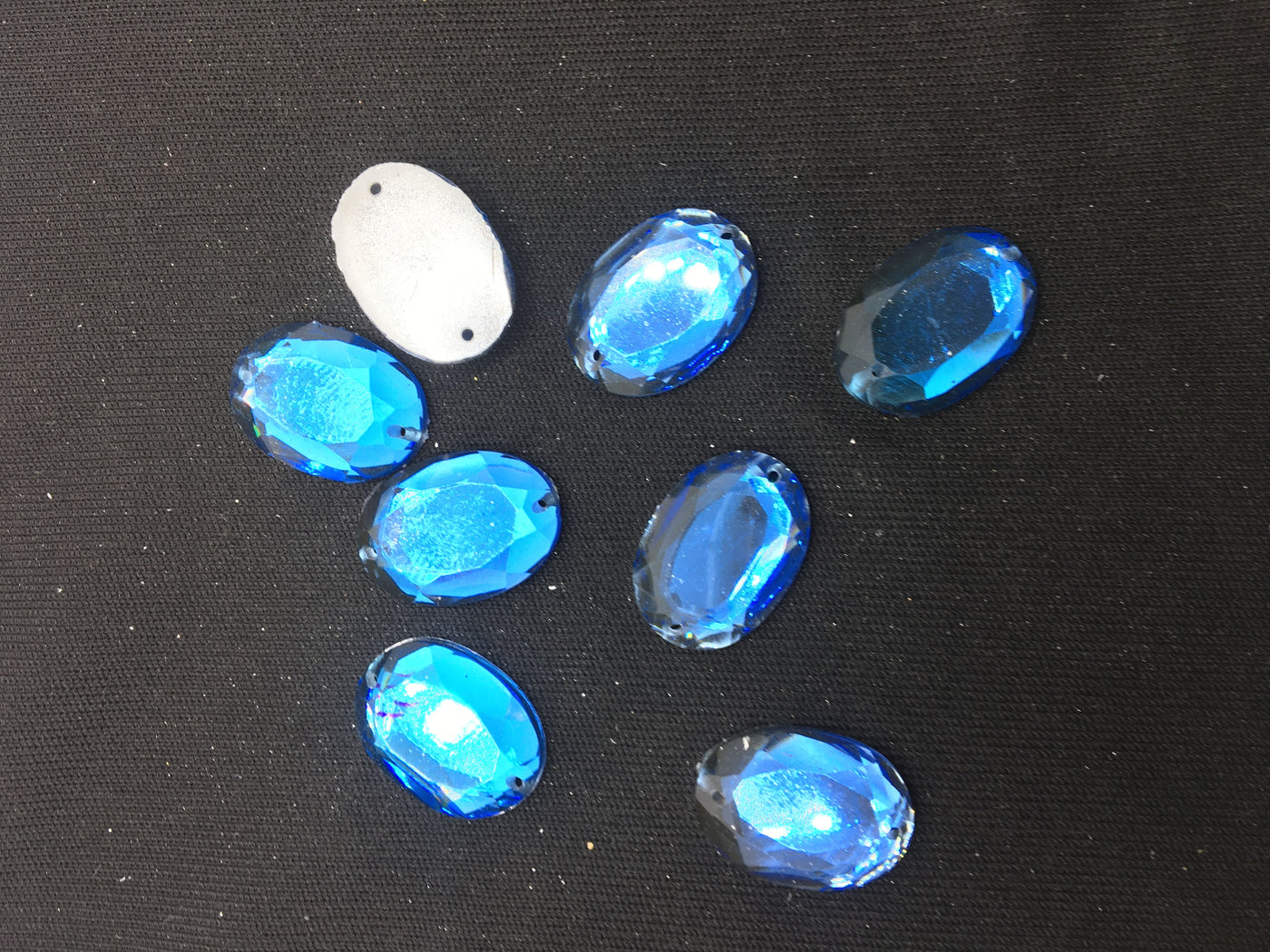 Blue Oval Resin Stones