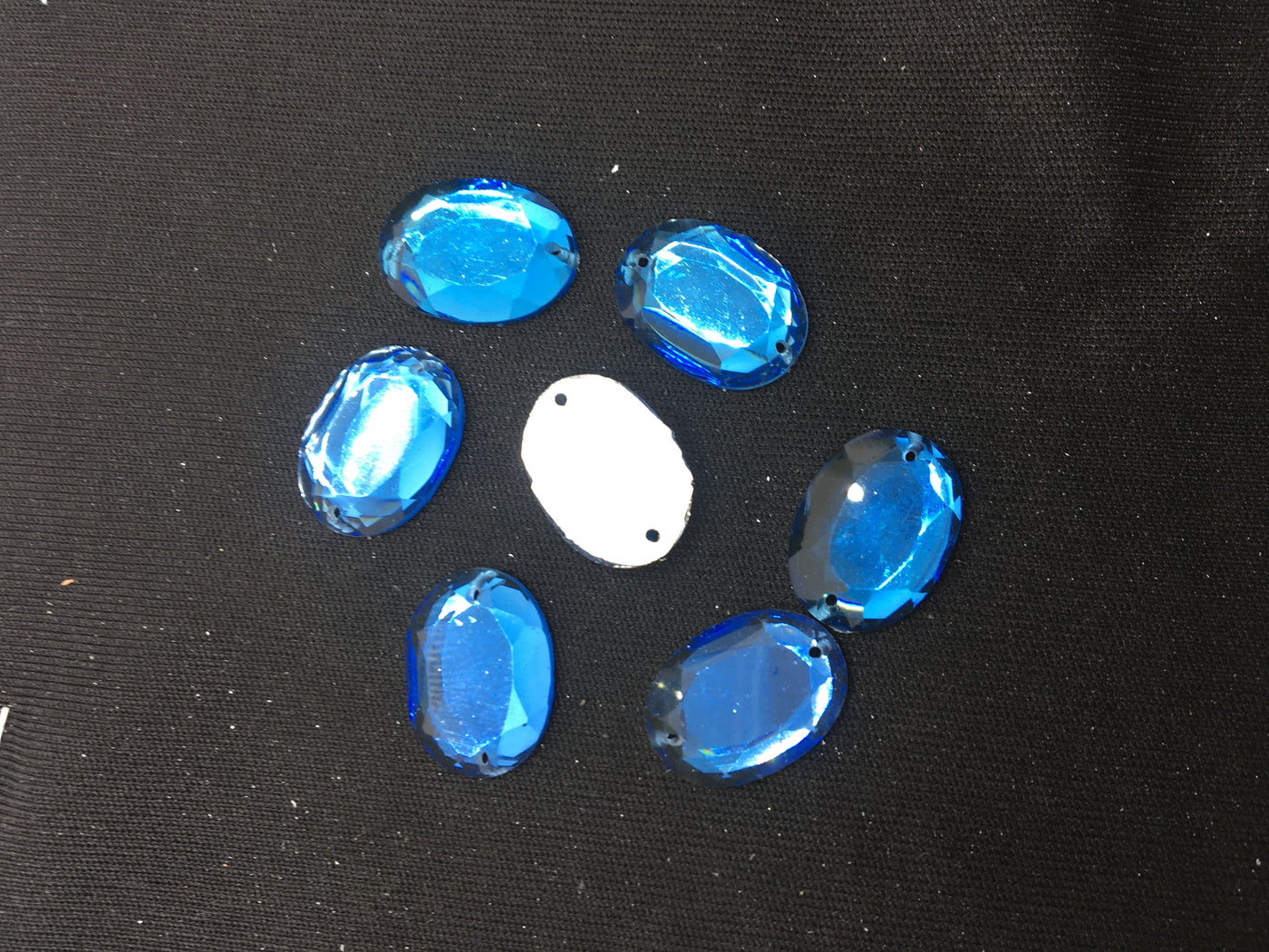 Blue Oval Resin Stones