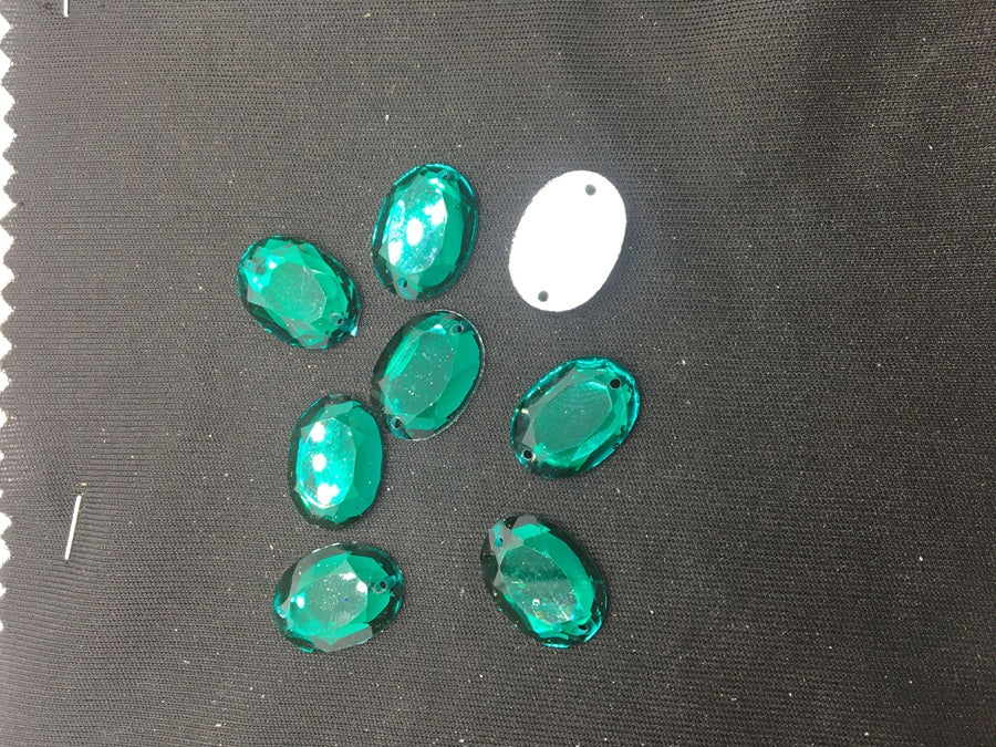 Green Oval Resin Stones