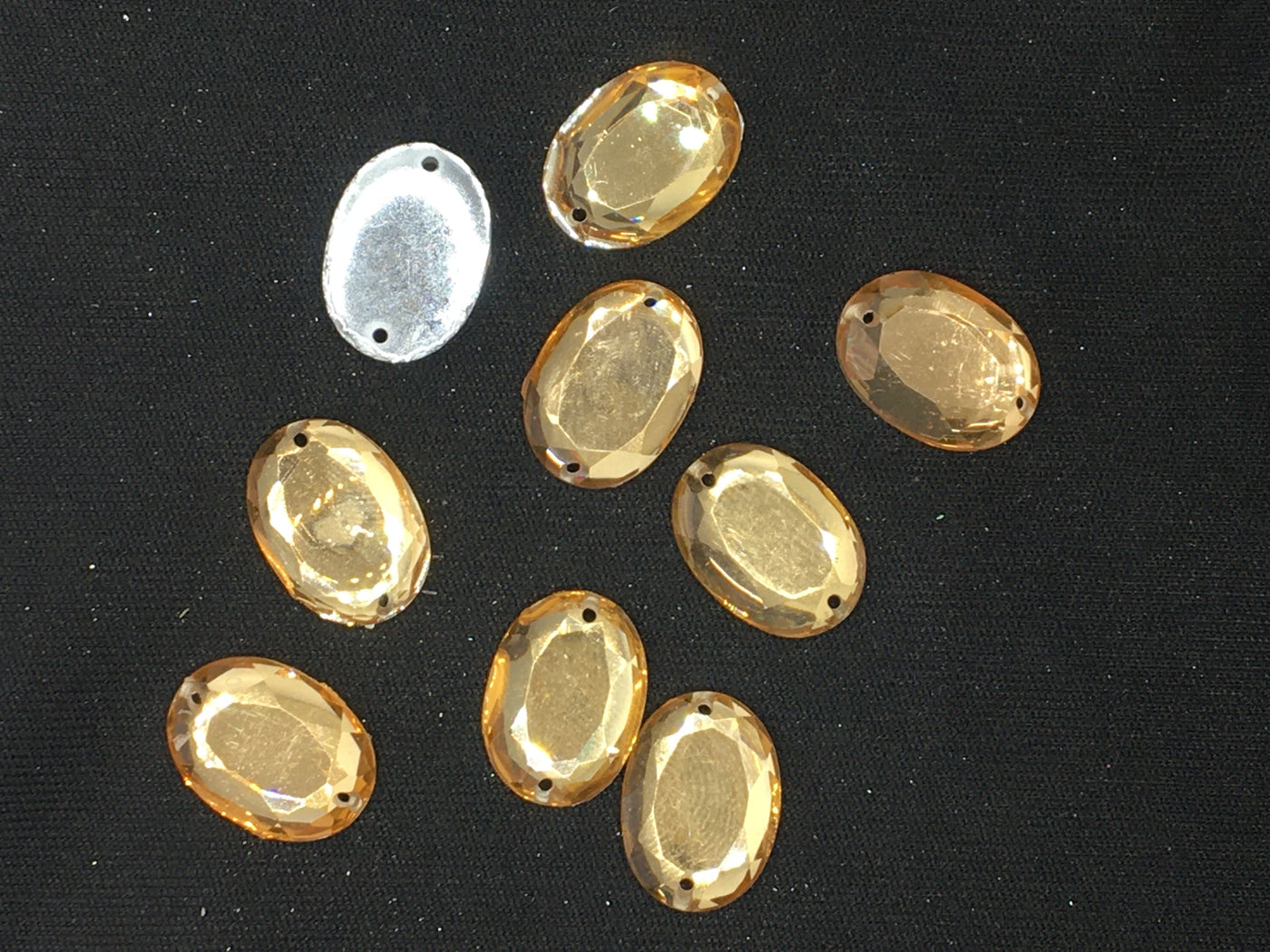 Peach Gold Oval Resin Stones