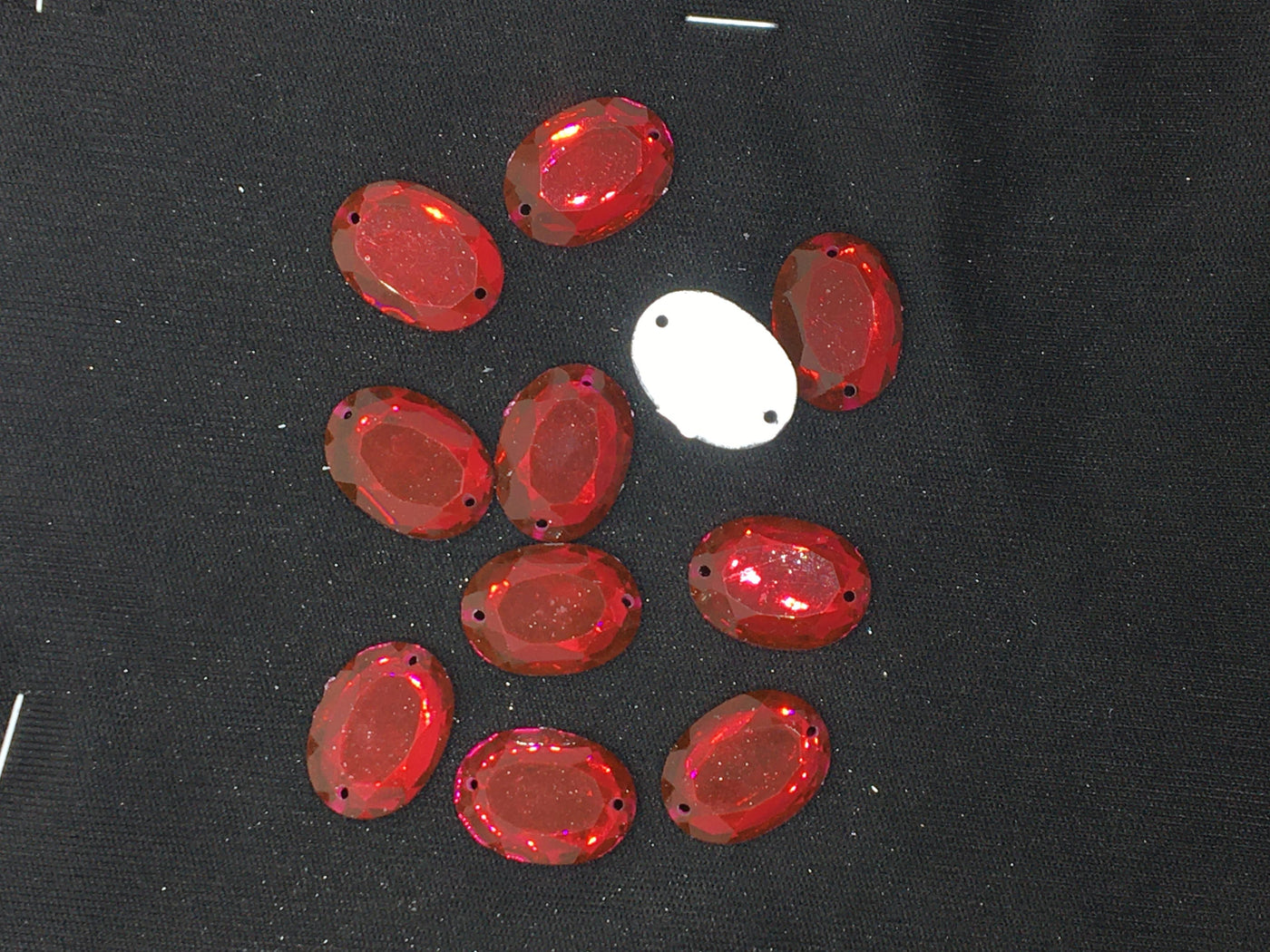 Red Oval Resin Stones