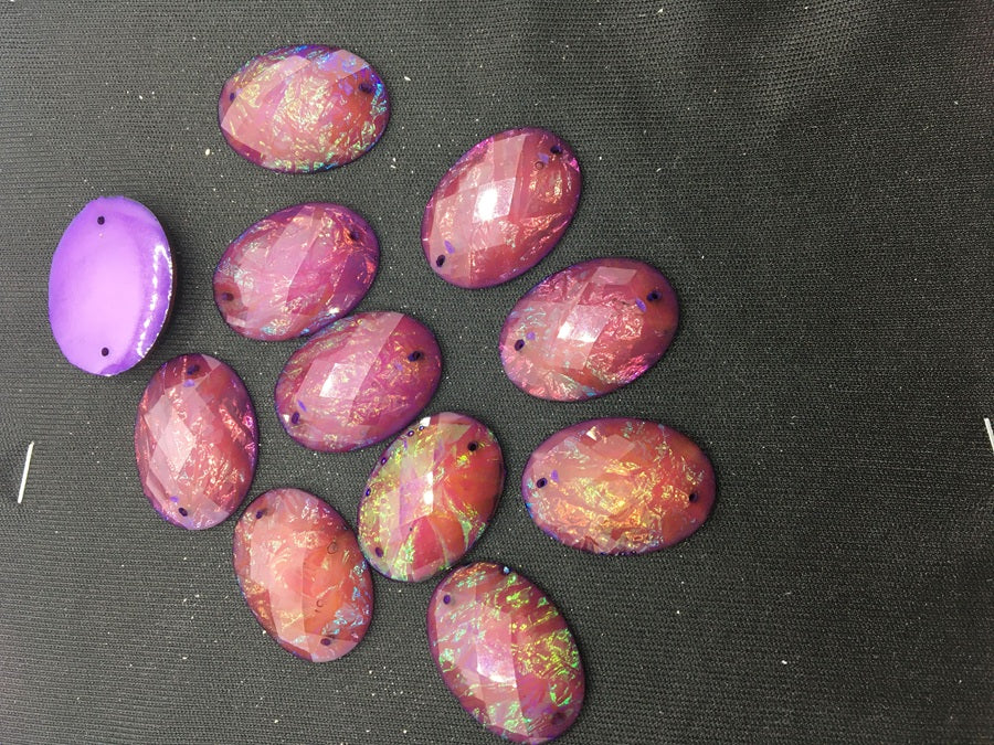 Pink Orange Oval Resin Stones