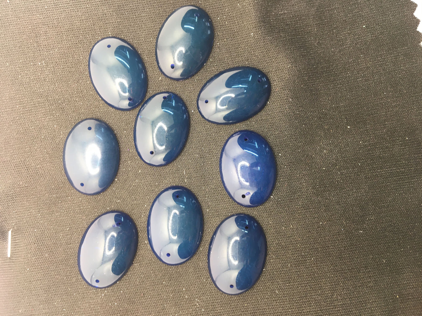 Dark Blue Opal Oval Resin Stones