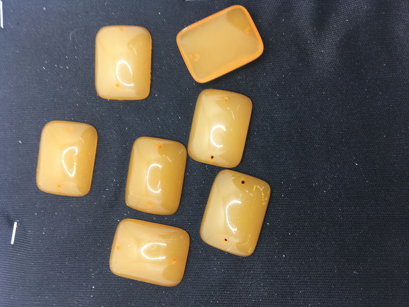 Orange Opal Rectangular Resin Stones
