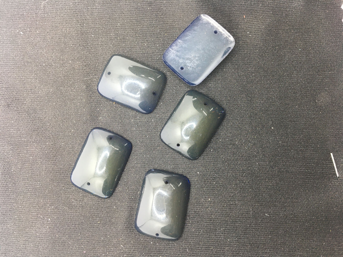 Silver Opal Rectangular Resin Stones