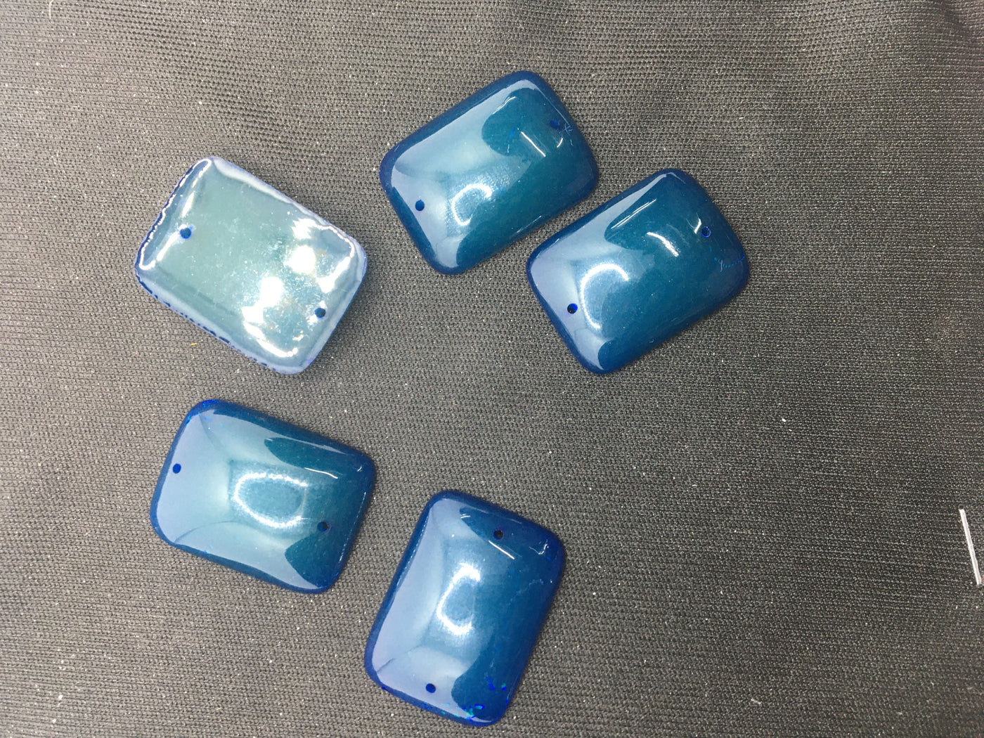 Blue Opal Rectangular Resin Stones