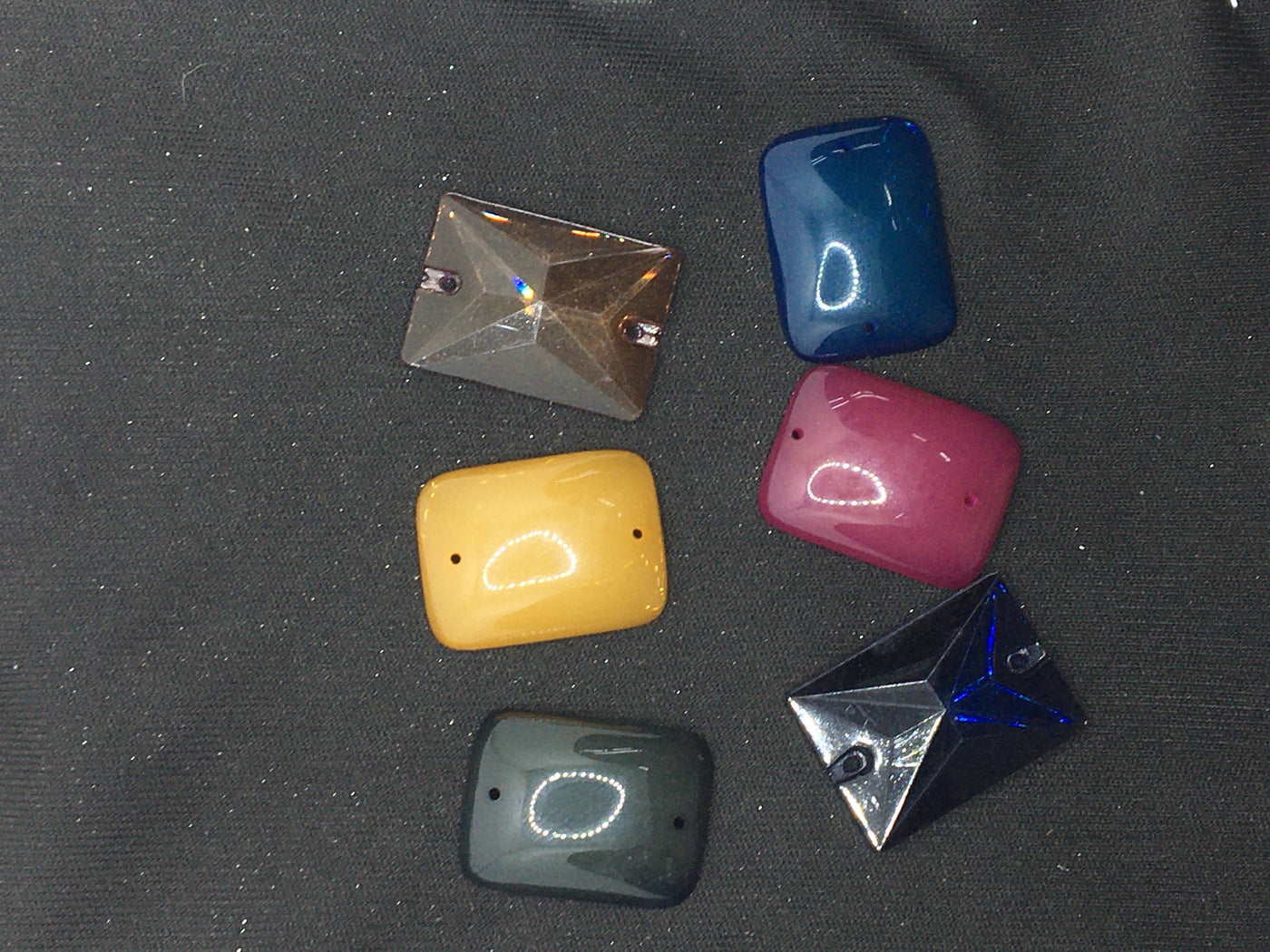 Multicolour Rectangular Resin Stones