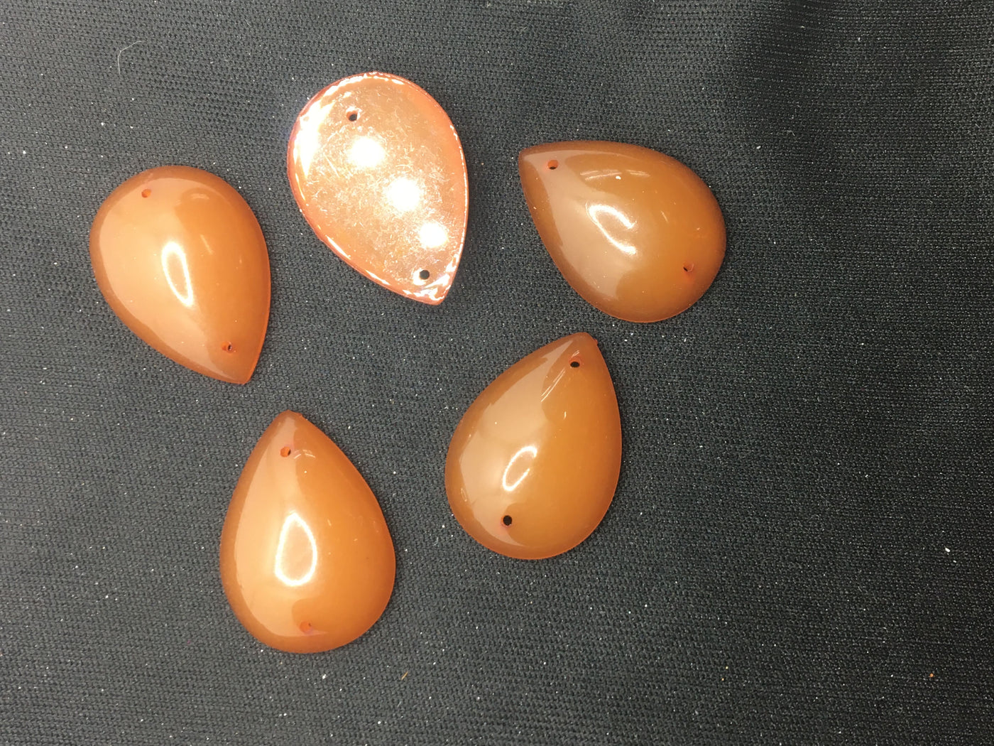 Orange Opal Drop Resin Stones