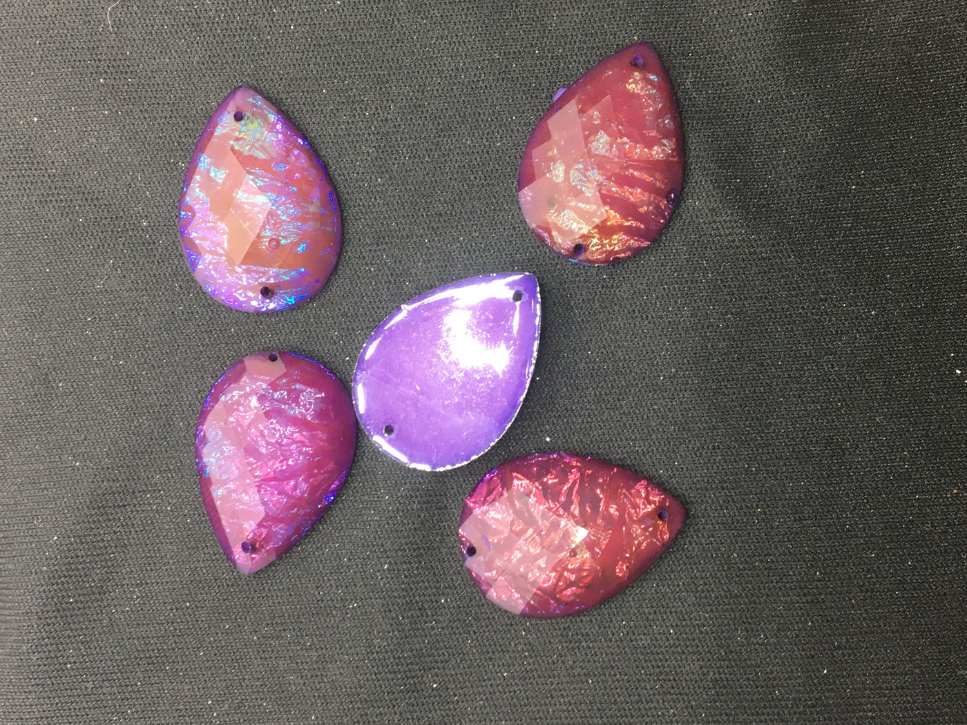 Pink Designer Drop Resin Stones