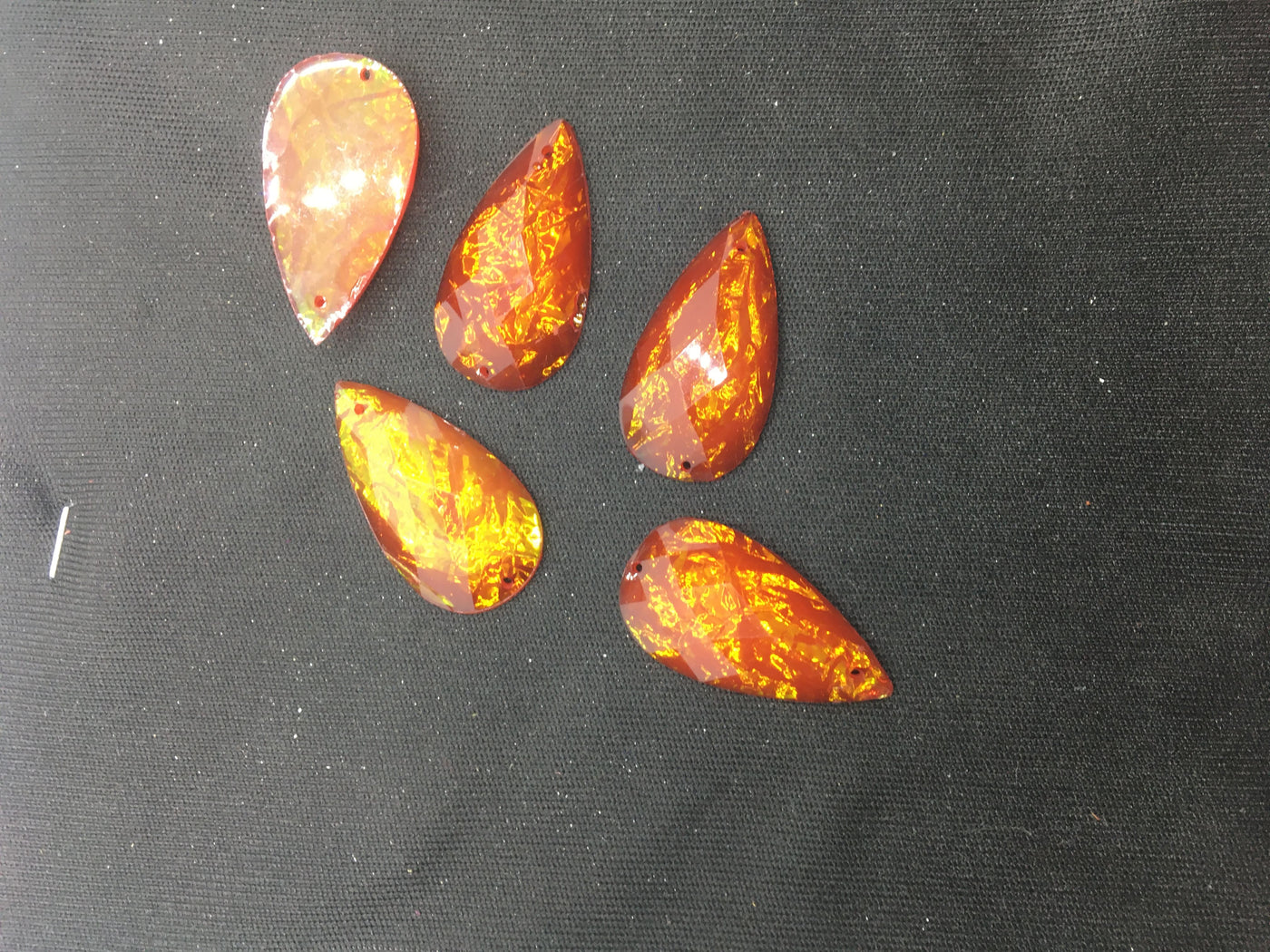 Orange Designer Drop Resin Stones