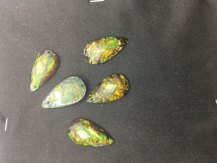 Green Brown Drop Resin Stones