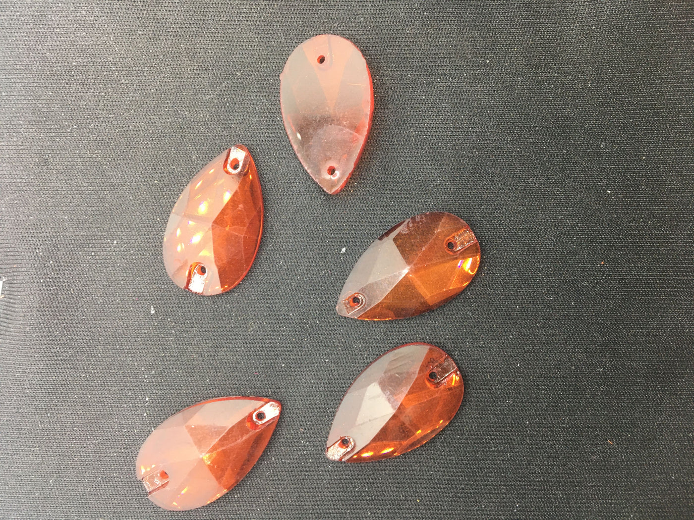 Dark Orange Drop Resin Stones