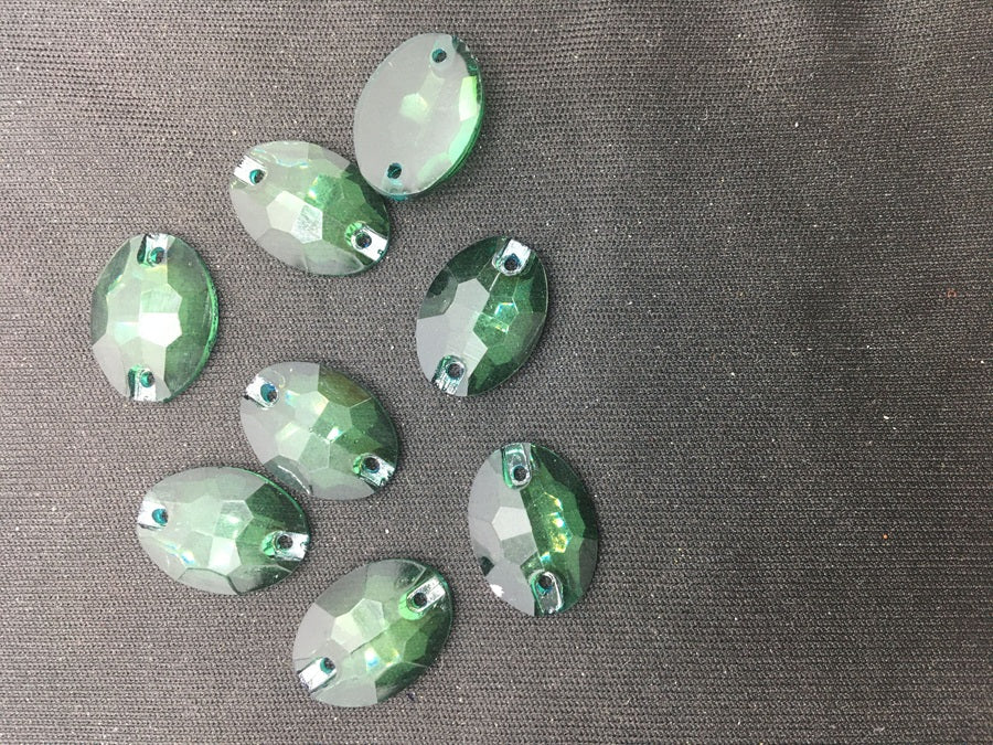 Green Oval Resin Stones