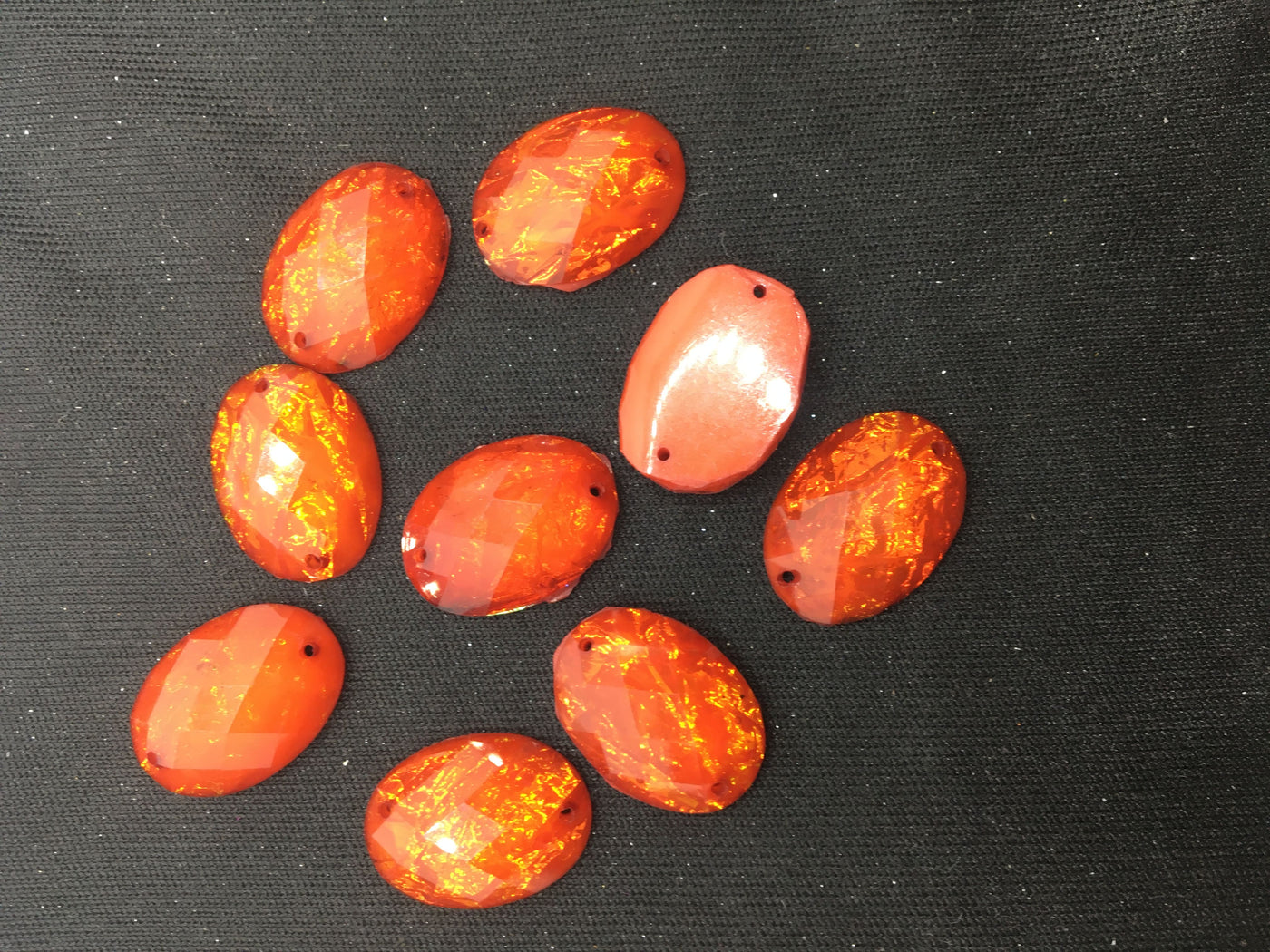 Dark Orange Oval Resin Stones