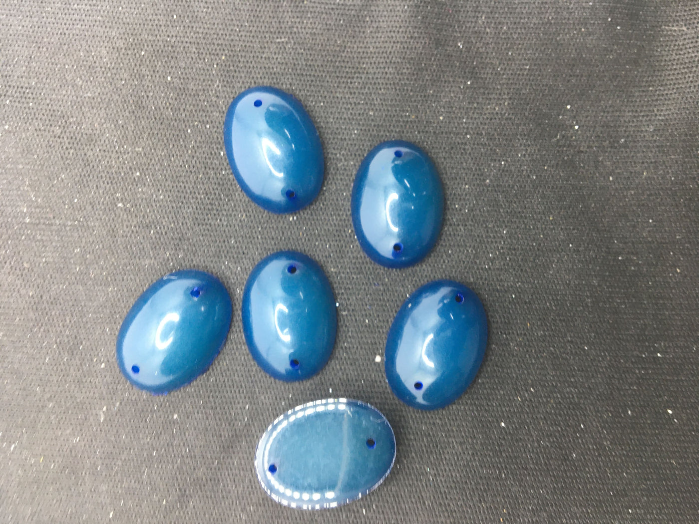 Blue Oval Resin Stones