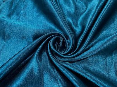 Peacock Blue Plain Premium Satin Fabric