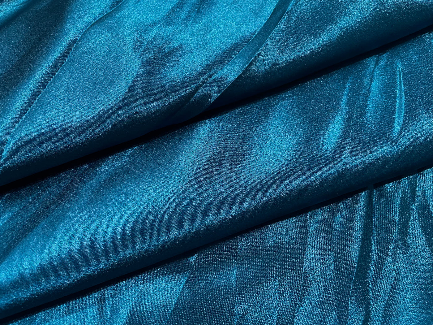 Peacock Blue Plain Premium Satin Fabric