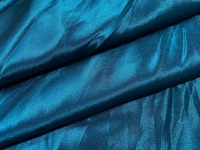 Peacock Blue Plain Premium Satin Fabric