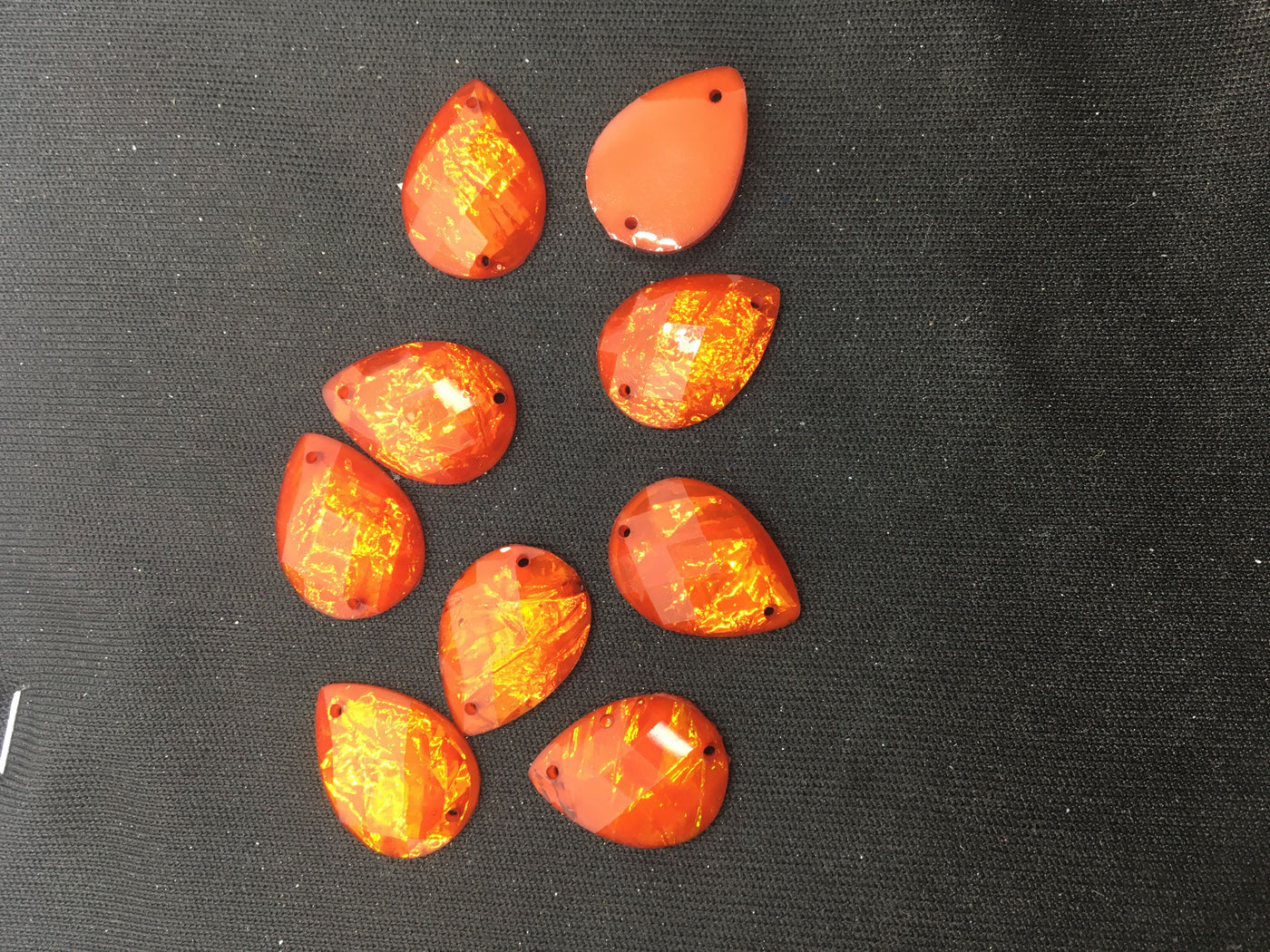 Orange Gold Drop Resin Stones