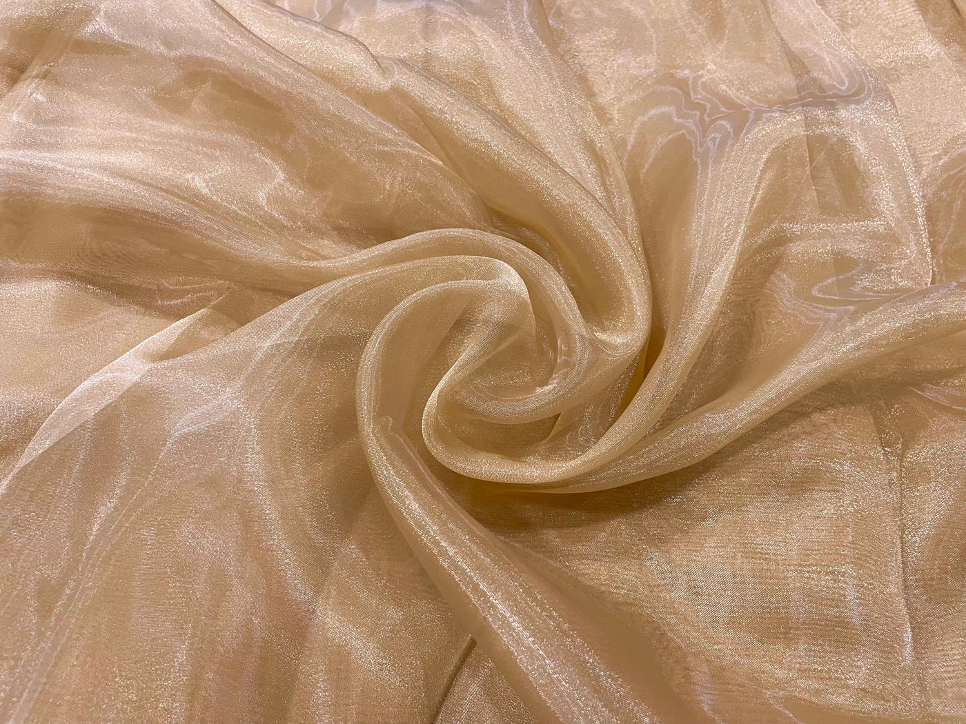 Golden Plain Organza Fabric