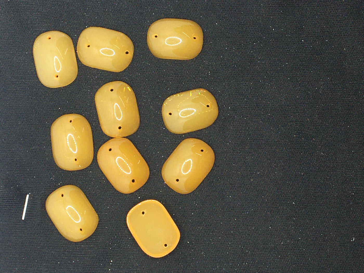 Light Yellow Rectangular Resin Stones