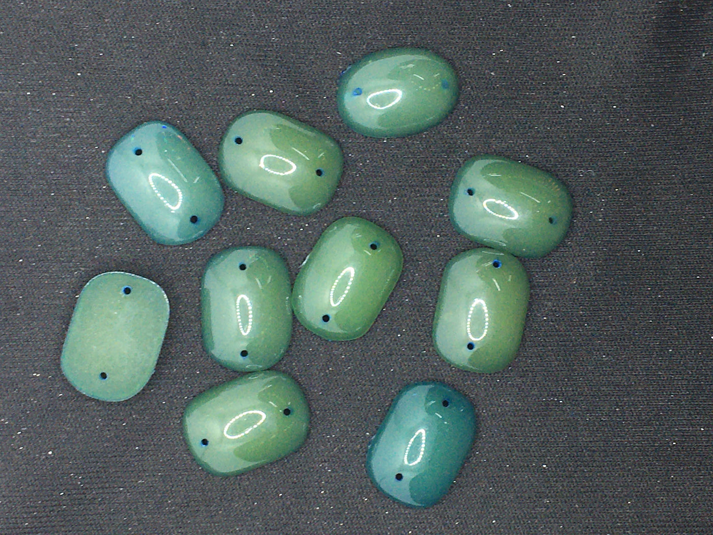 Green Dual Shade Rectangular Resin Stones