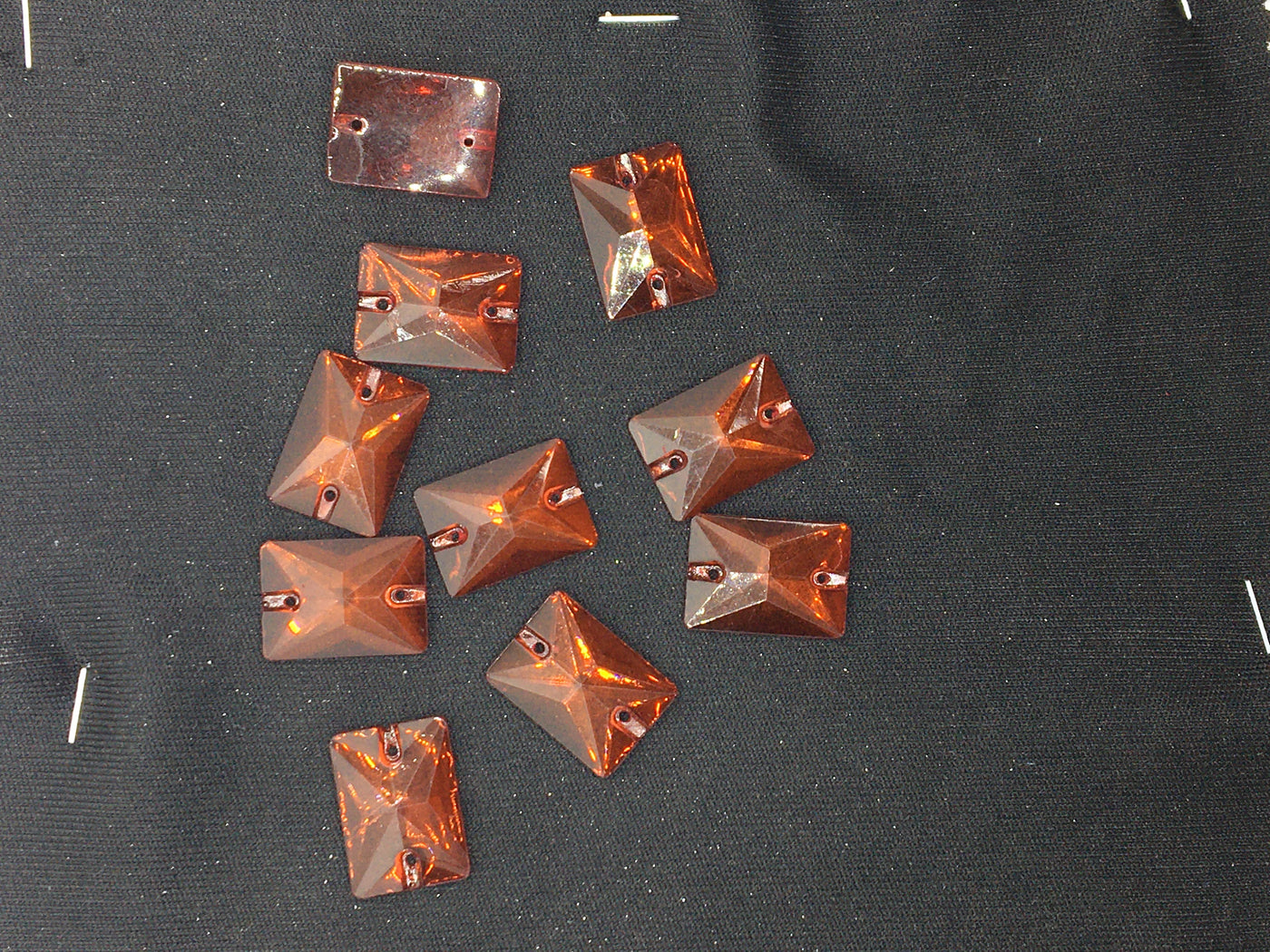 Brown Rectangular Resin Stones