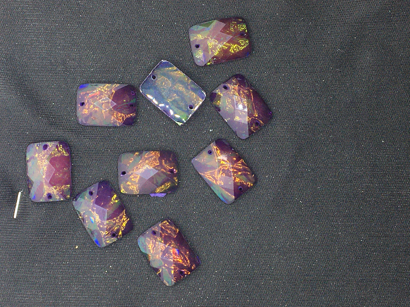 Purple Rectangular Resin Stones