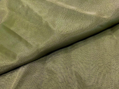 Olive Green Plain Organza Fabric