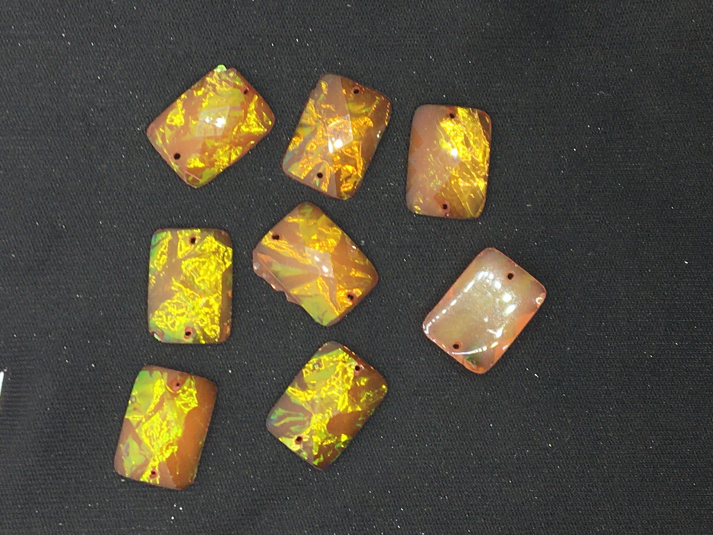 Yellow Gold Rectangular Resin Stones