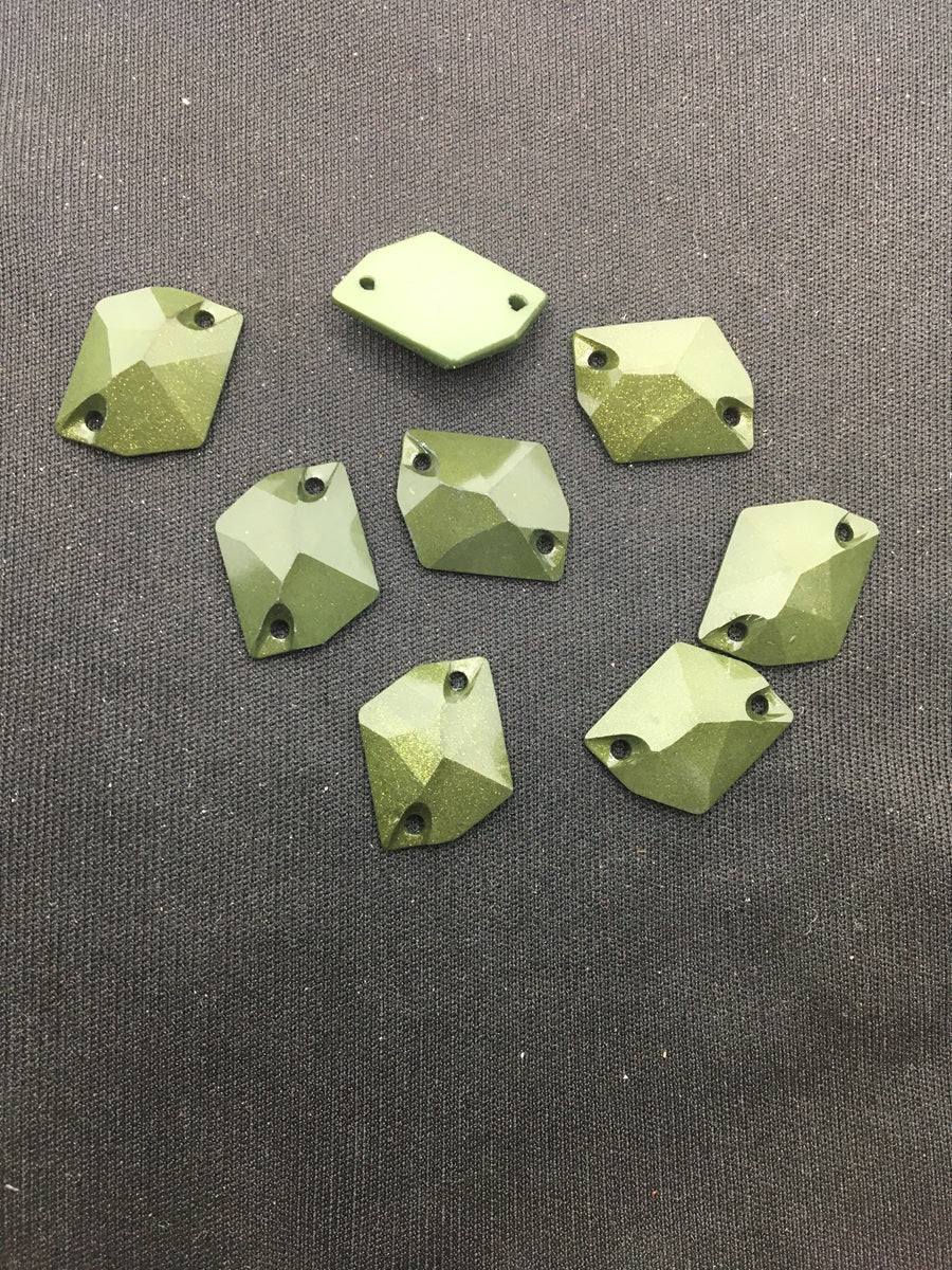 Green Uneven Resin Stones