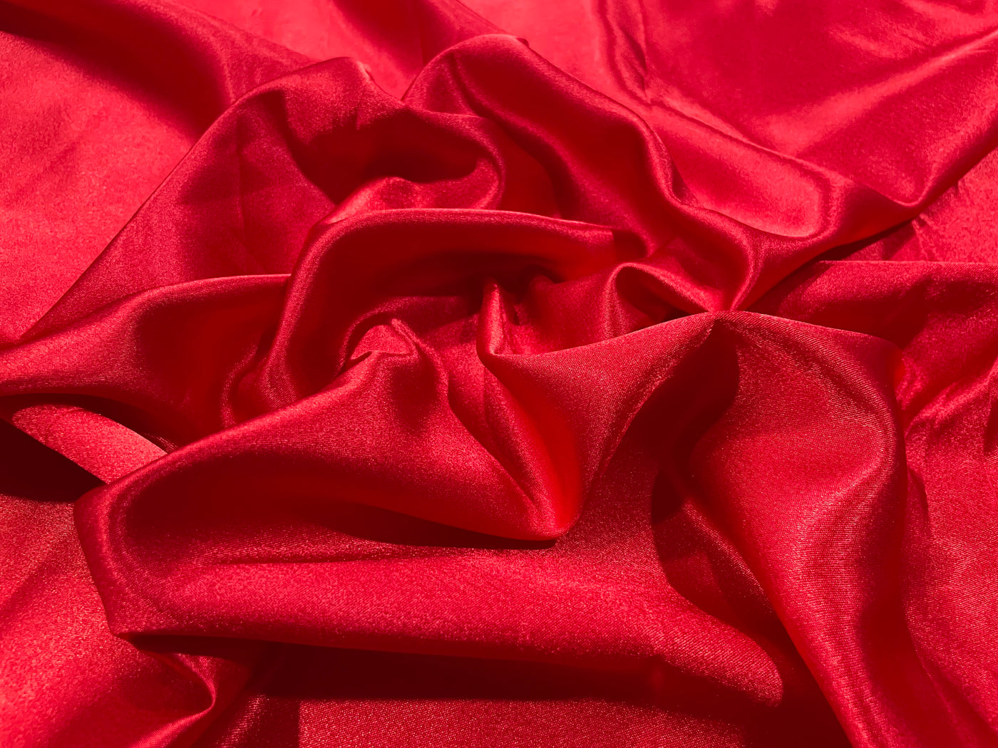 Red Plain Premium Satin Fabric