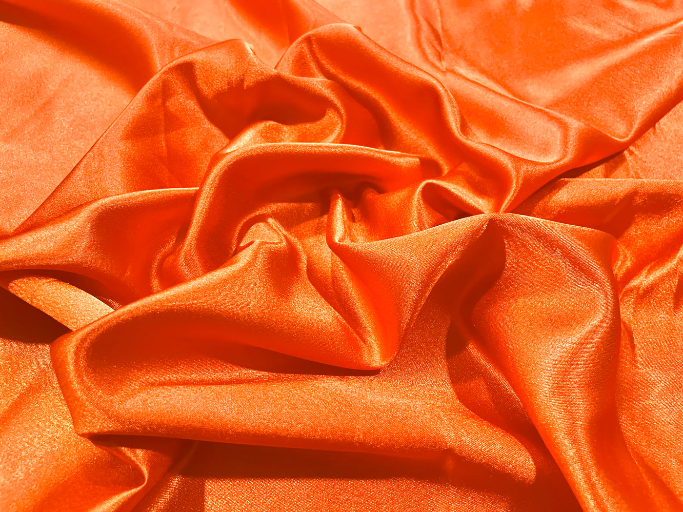 Orange Plain Premium Satin Fabric