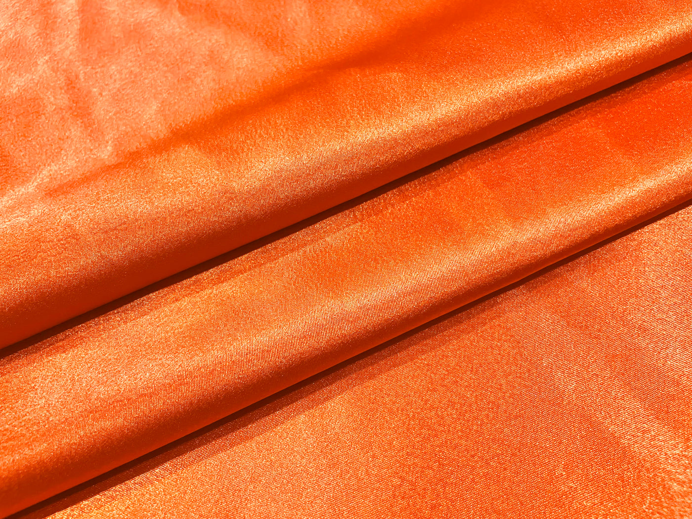 Orange Plain Premium Satin Fabric