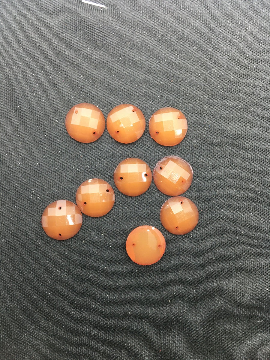 Orange Circular Resin Stones