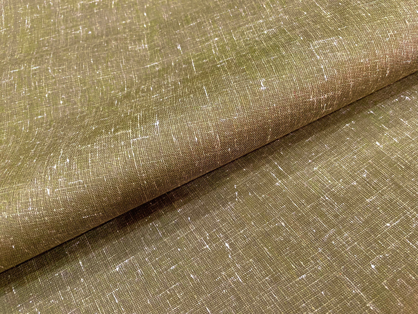 Mehndi Green Plain Cotton Linen Fabric