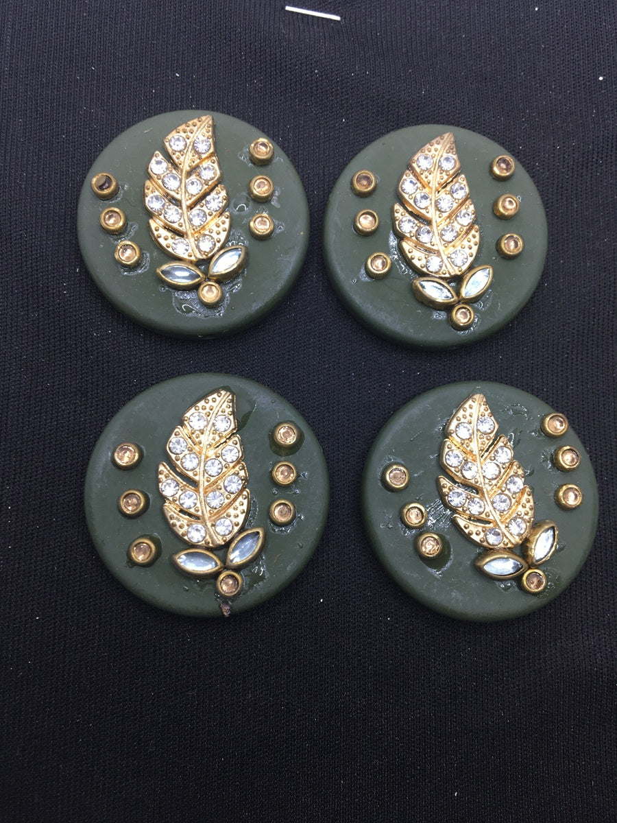 Black Round Handcrafted Show Buttons