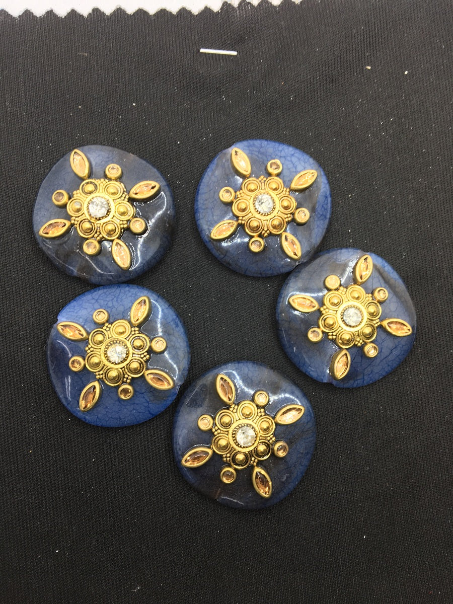 Navy Blue Round Handcrafted Show Buttons