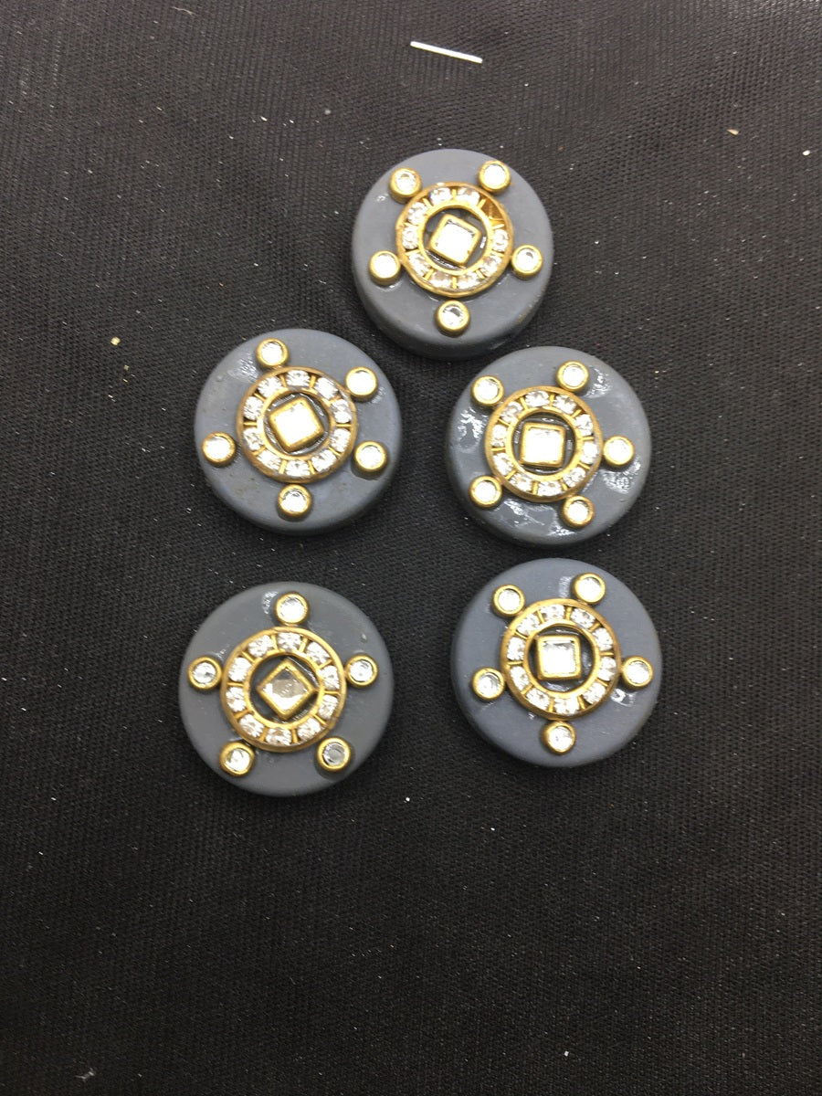 Black Designer Handcrafted Show Buttons