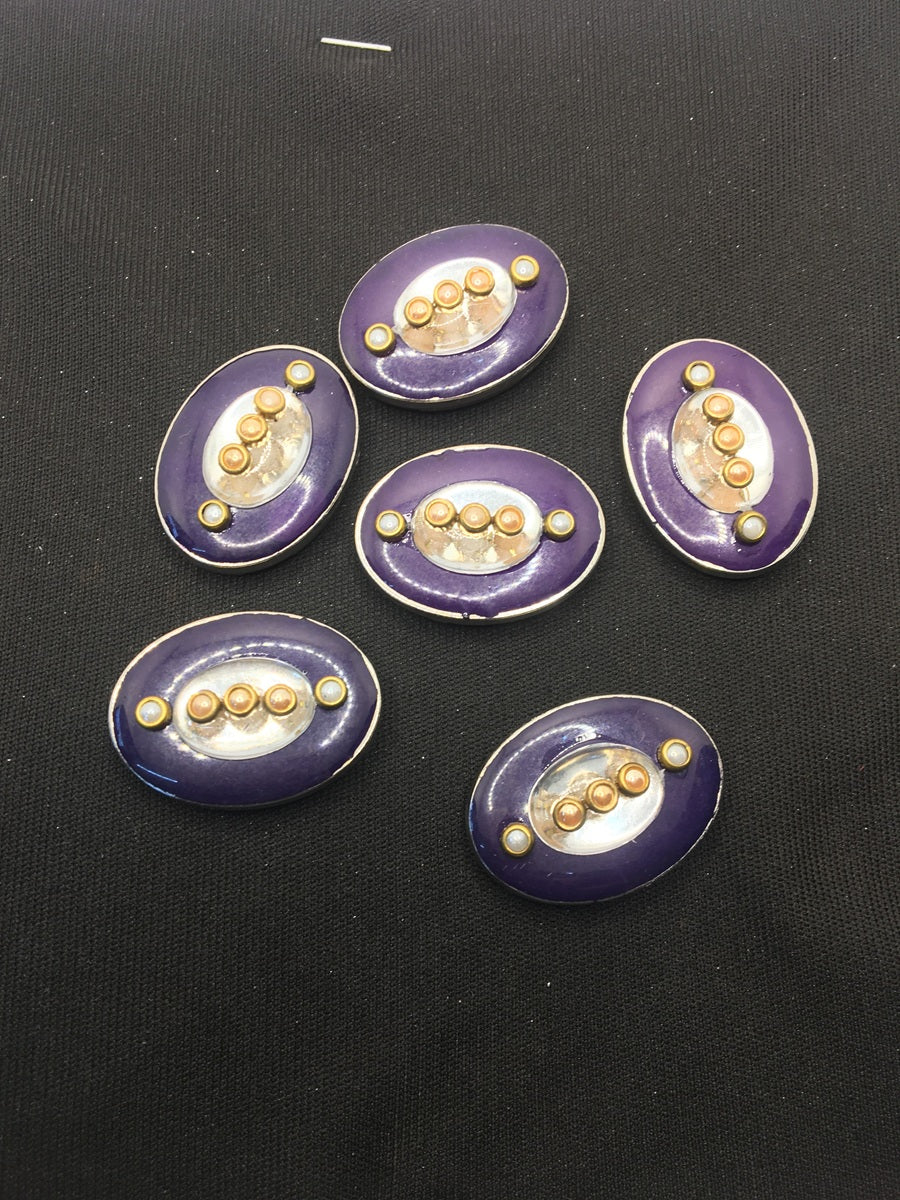 Purple Oval Handcrafted Show Buttons