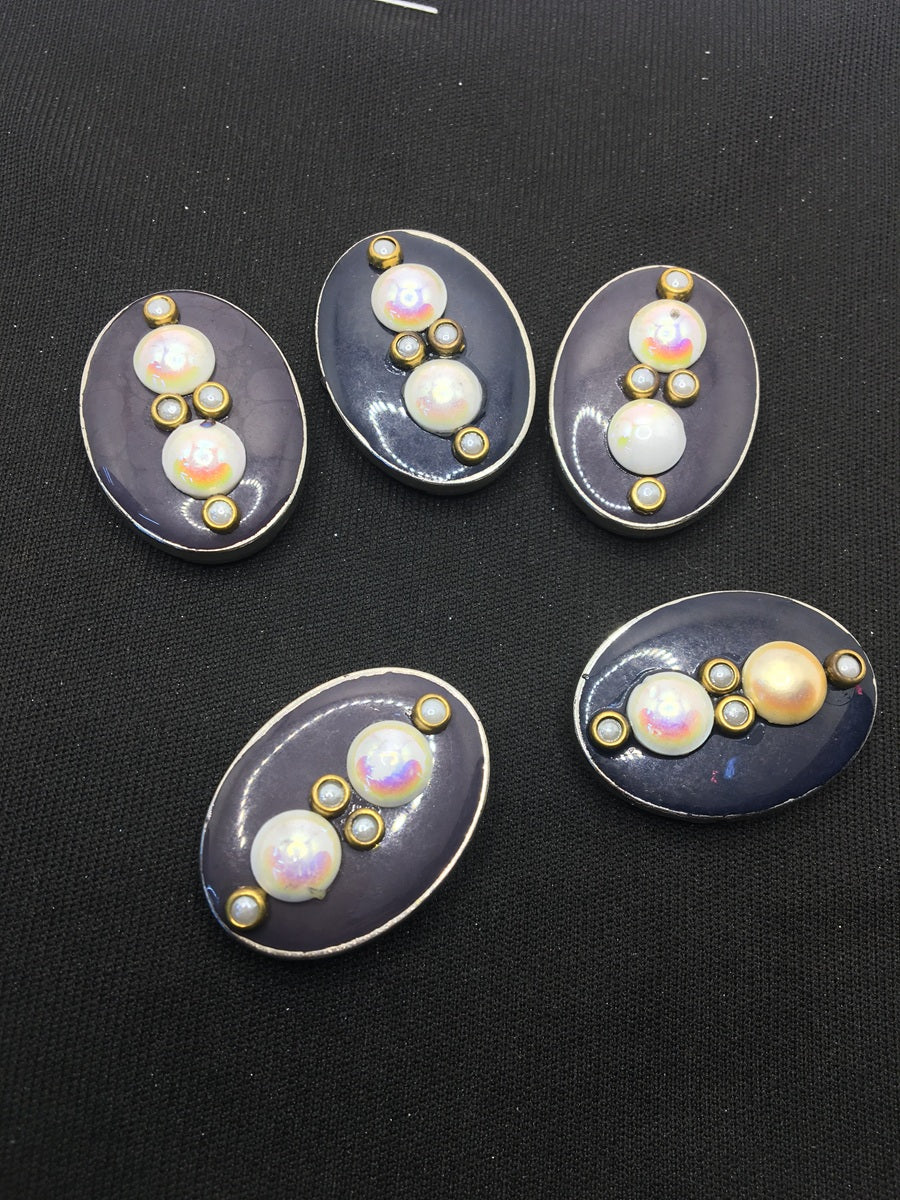 Black Oval Handcrafted Show Buttons