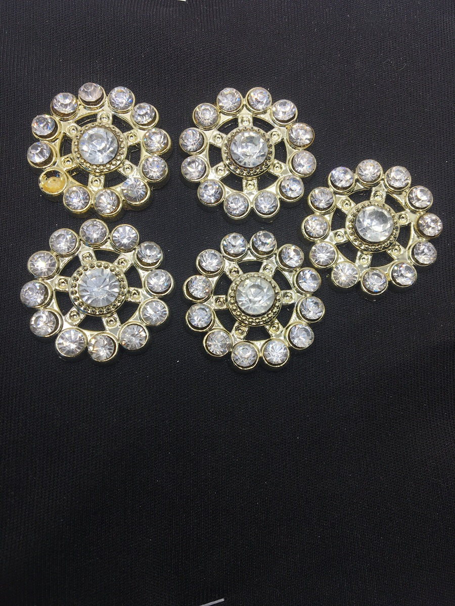White Stone Flower Handcrafted Show Buttons